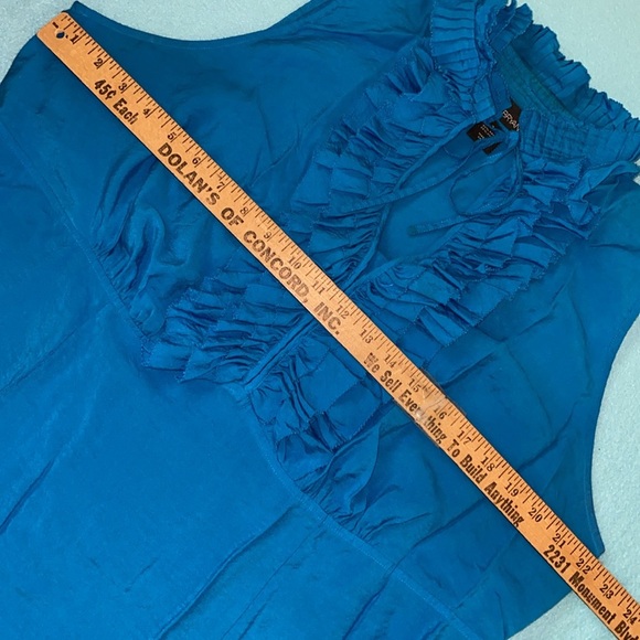 LANE BRYANT ruffle blouse sleeveless buttons at chest keyhole side zip size 20 - Picture 10 of 10